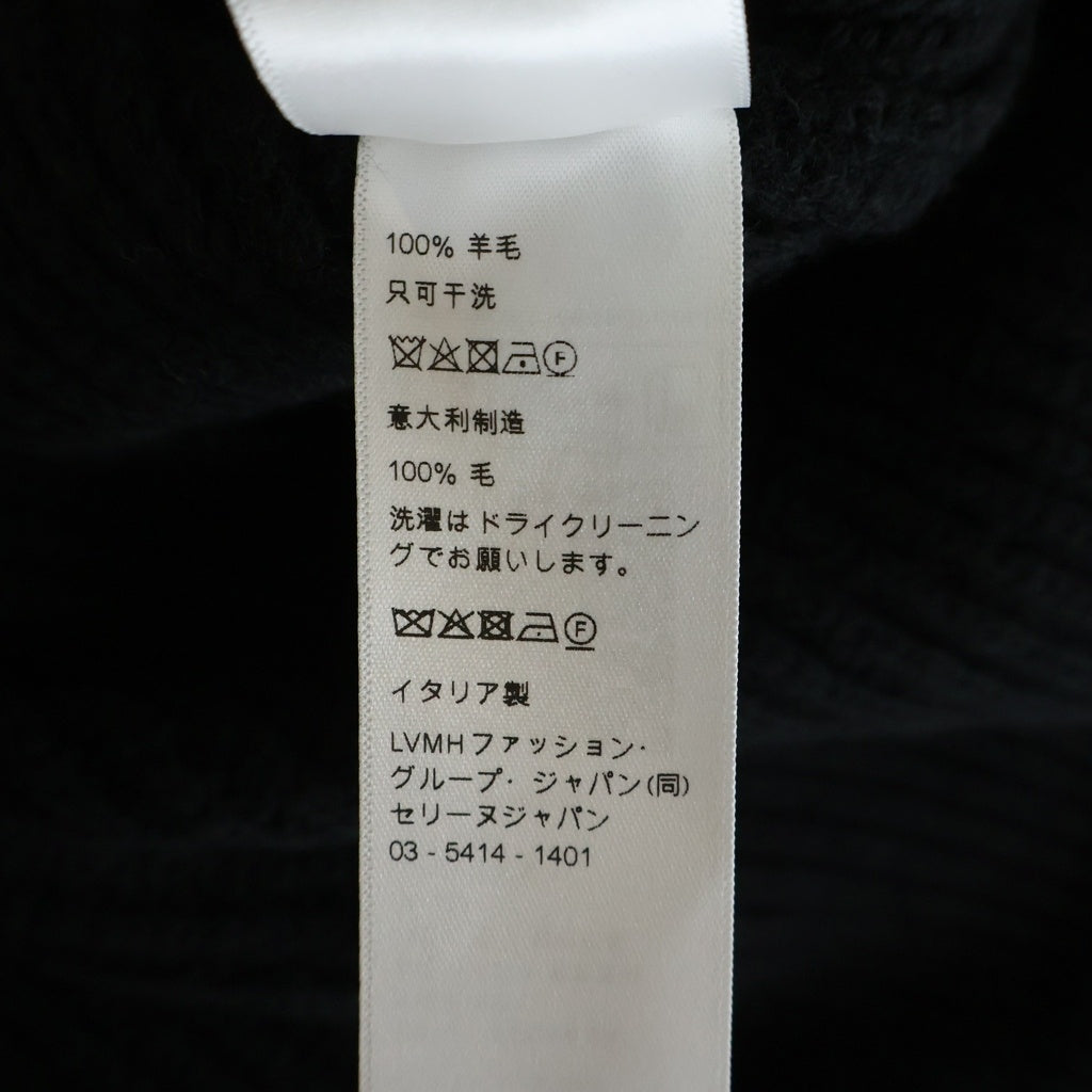 CELINE(セリーヌ) Triomphe Zip Up Knit Hoodie トリオンフ ジップアップ ニットパーカー フーディー ブラック RY0JF0ZTQ.38NO