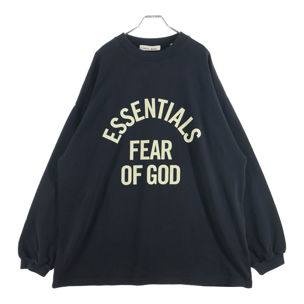 FEAR OF GOD ESSENTIALS(フィアオブゴッド エッセンシャルズ) CAMPUS 90'S LONG SLEEVE TEE フロントロゴ オーバーサイズ ロングスリーブ長袖Tシャツ ブラック