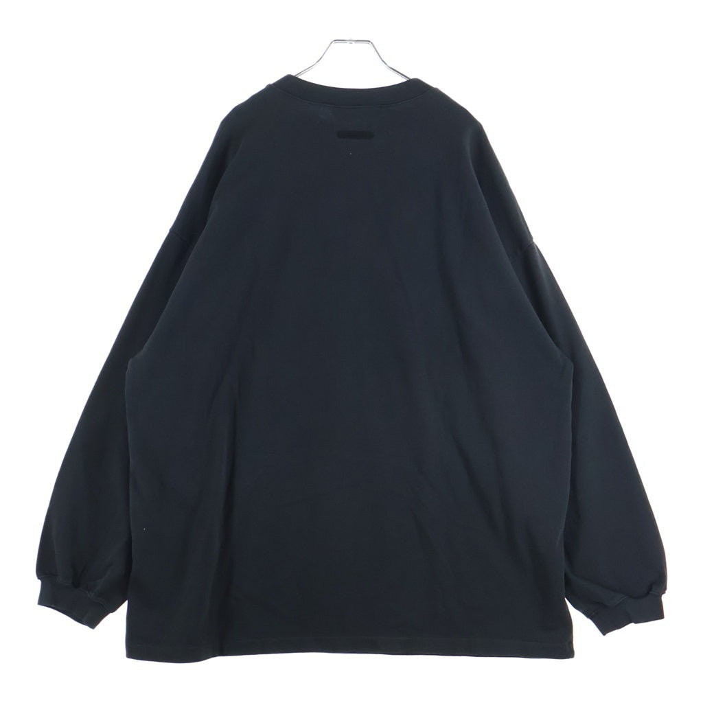 FEAR OF GOD ESSENTIALS(フィアオブゴッド エッセンシャルズ) CAMPUS 90'S LONG SLEEVE TEE フロントロゴ オーバーサイズ ロングスリーブ長袖Tシャツ ブラック