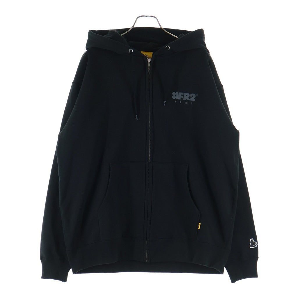 FR2(エフアールツー) Embroidery Zip Hoodie FR2闇 大阪限定 ジップアップスウェットパーカー フーディー ブラック