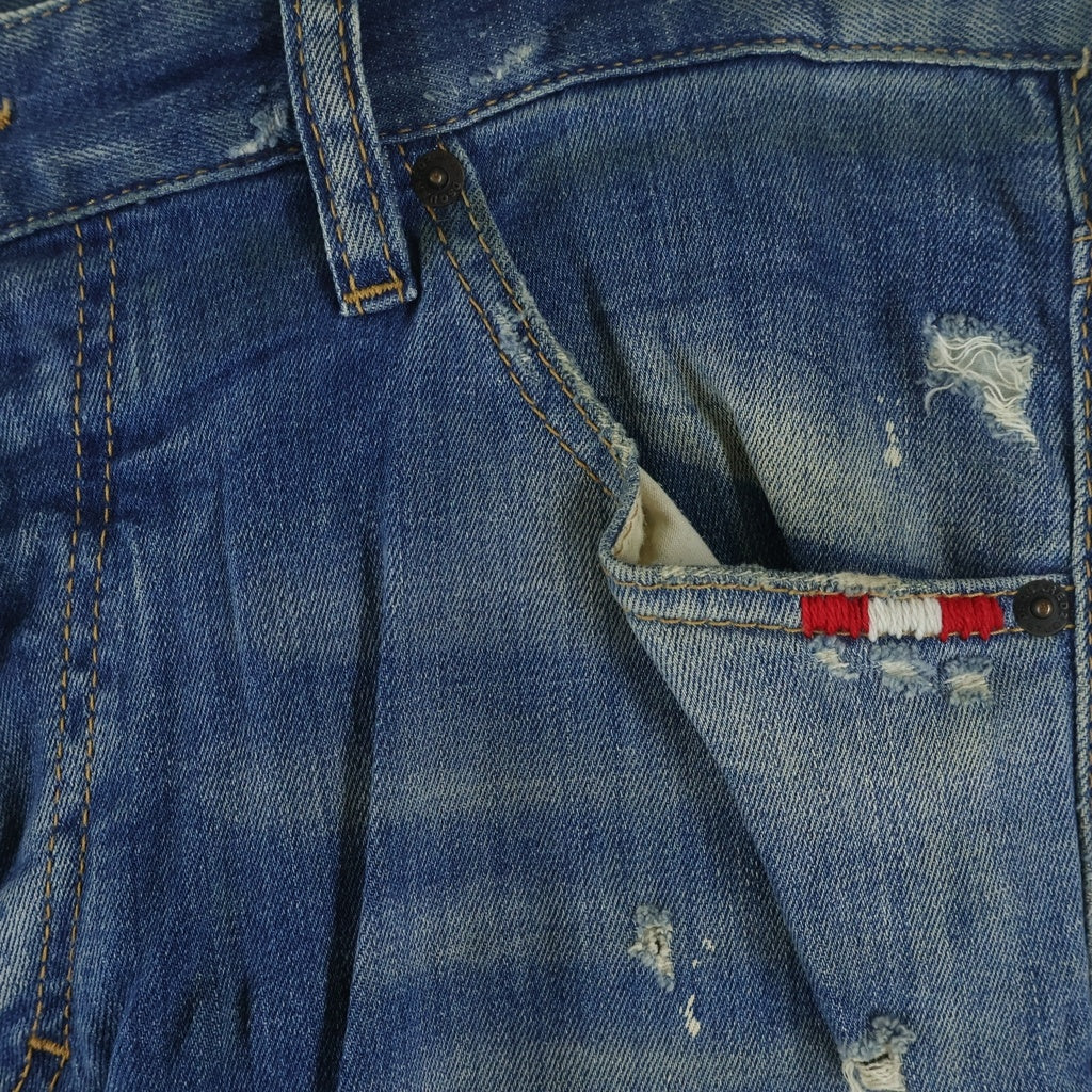 DSQUARED2(ディースクエアード) 18AW Cool Guy Jean ダメージ加工 ボタンフライ デニムスキニーパンツ インディゴ S74LB0428