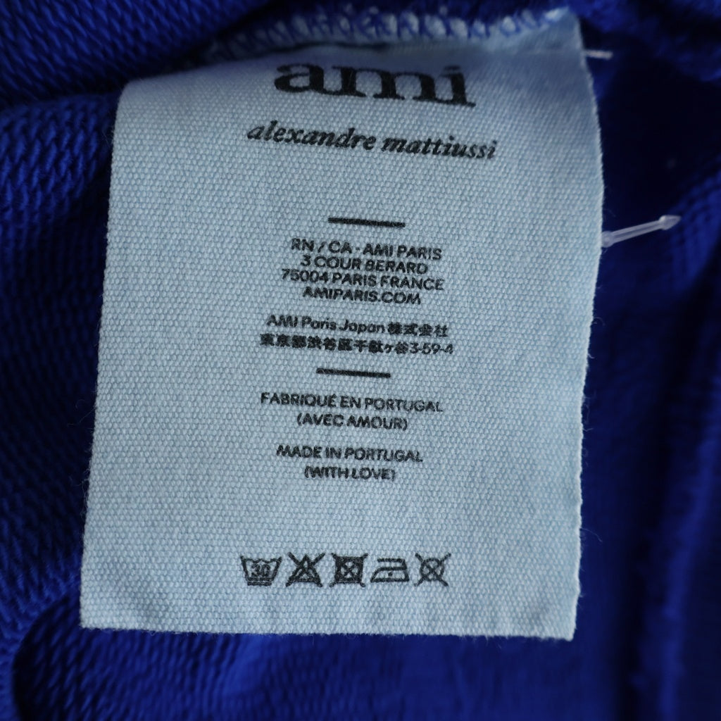 AMI Alexandre Mattiussi(アミアレクサンドルマテュッシ) Sweatshirt ハートロゴ刺繍 クルーネックスウェットトレーナー ブルー A21HJ028.747