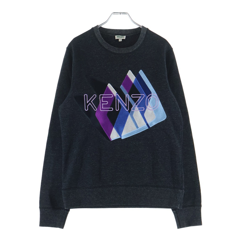 KENZO(ケンゾー) Sweatshirt ロゴ刺繍 クルーネックスウェットトレーナー グレー 5SW045