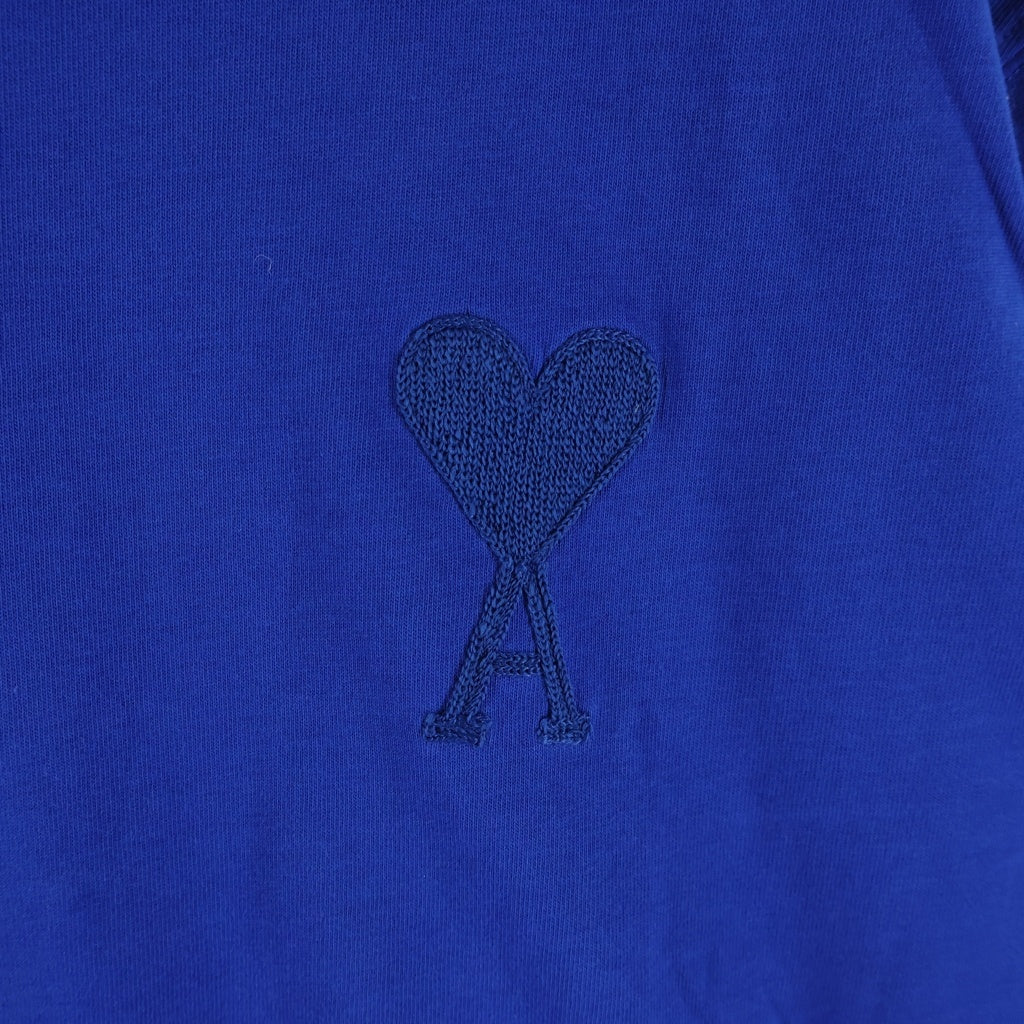 AMI Alexandre Mattiussi(アミアレクサンドルマテュッシ) T-Shirt ハートロゴ刺繍 半袖Tシャツ ブルー A21HJ128.726