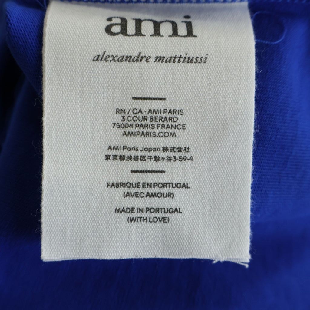 AMI Alexandre Mattiussi(アミアレクサンドルマテュッシ) T-Shirt ハートロゴ刺繍 半袖Tシャツ ブルー A21HJ128.726