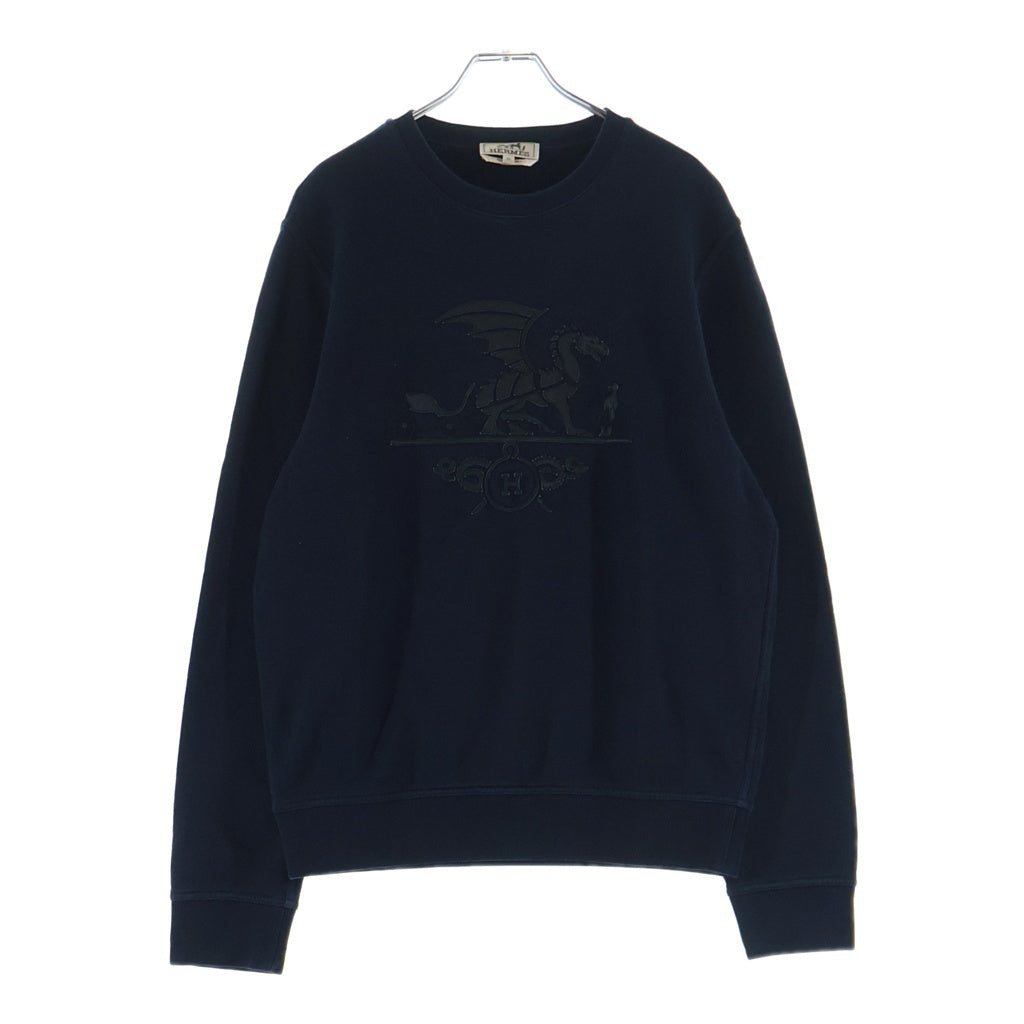 HERMES エルメス エクスリブス ドラゴン クルーネックスウェットトレーナー ブラック HERMES(エルメス) エクスリブス ドラゴン クルーネックスウェット