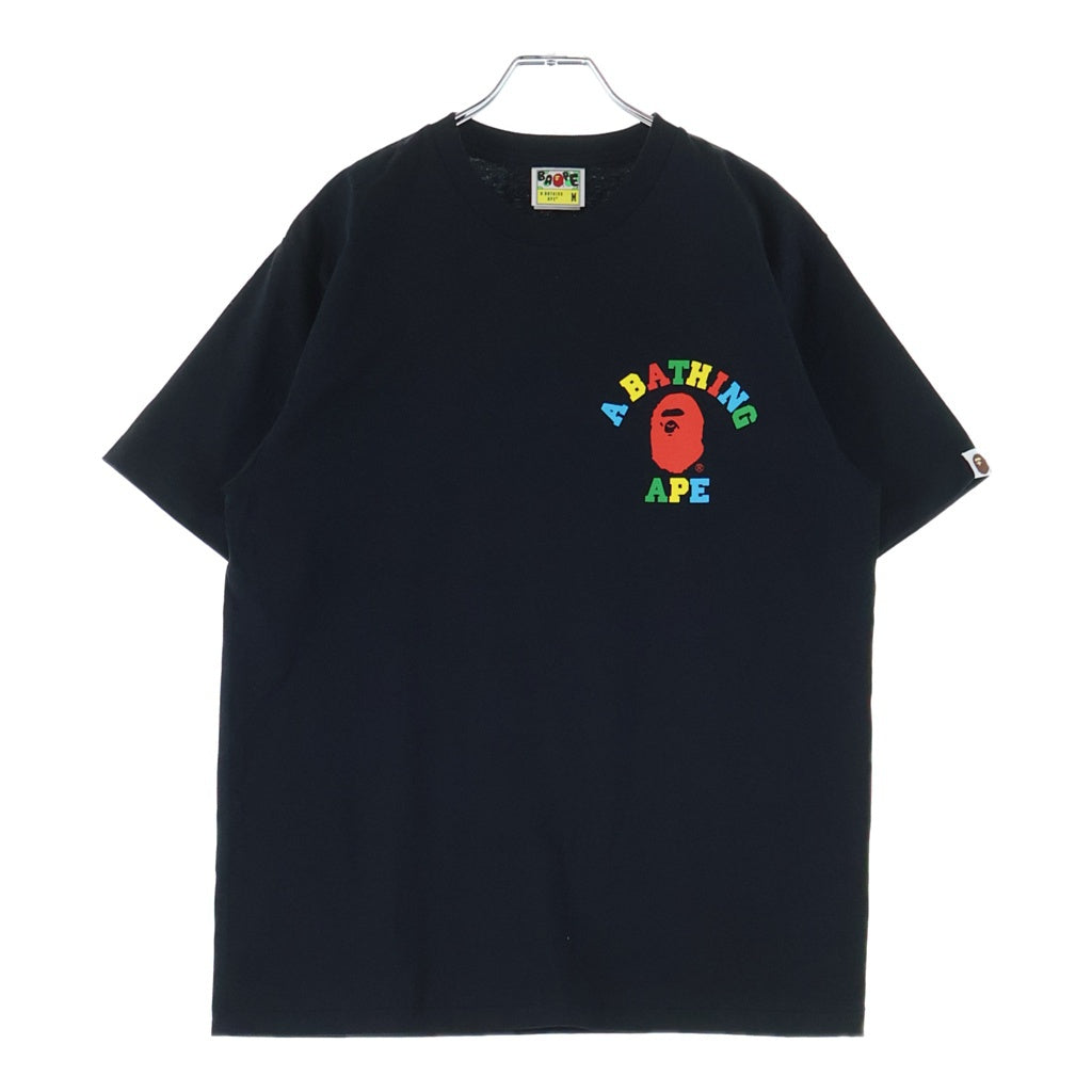 A BATHING APE(アベイシングエイプ) COLORS COLLEGE ATS TEE 1M30-110-028 カラーズ カレッジTシャツ 半袖カットソー ブラック