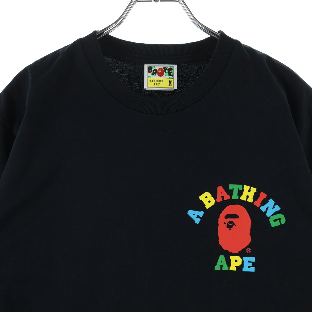 A BATHING APE(アベイシングエイプ) COLORS COLLEGE ATS TEE 1M30-110-028 カラーズ カレッジTシャツ 半袖カットソー ブラック