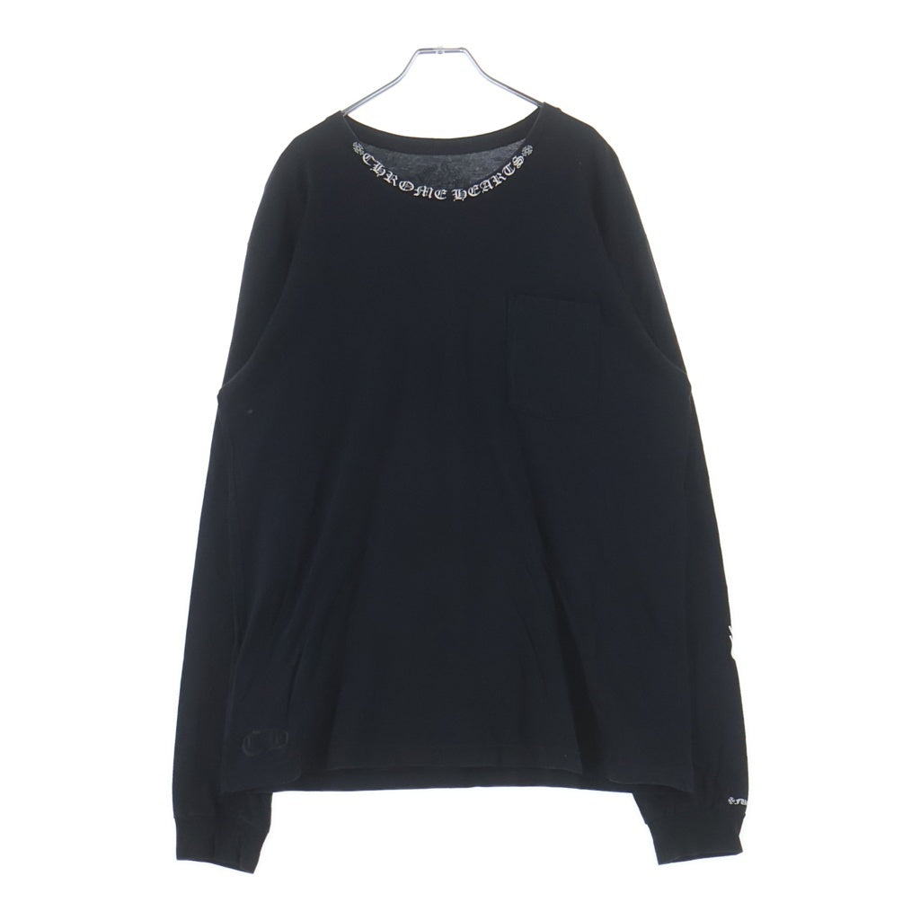 CHROME HEARTS(クロムハーツ) CH L/S T-SHIRT ネックロゴ 長袖Tシャツ ロンT ブラック