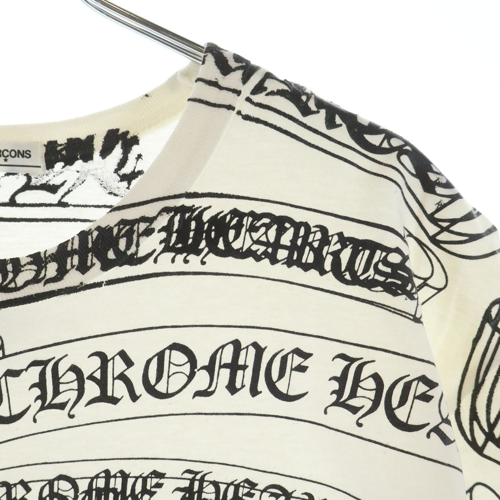 CHROME HEARTS(クロムハーツ) ×COMME des GARCONS T-SHIRT コムデギャルソン スクロールプリント 半袖Tシャツ ホワイト OT-T022