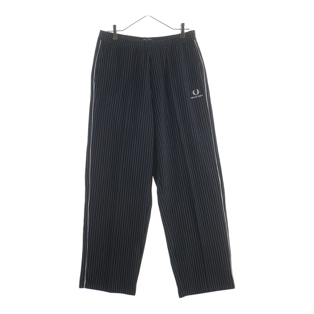 FRED PERRY(フレッドペリー) × KRIS VAN ASSCHE Pinstripe Track Pants ST2101 ×クリスヴァンアッシュ ピンストライプ トラックパンツ ブラック