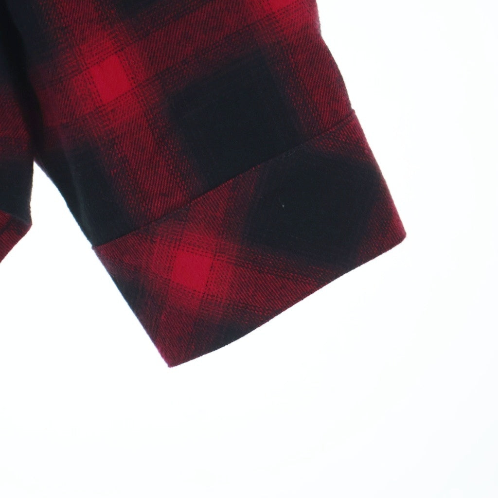 WIND AND SEA(ウィンダンシー) Check Shirt ロゴ刺繍 長袖チェックシャツ ネルシャツ レッド WDS-O-GRG-24-Q2-SH01