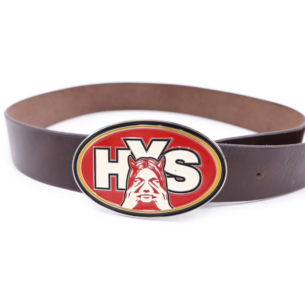 HYSTERIC GLAMOUR(ヒステリックグラマー) See No Evil Belt ロゴバックル レザーベルト ブラウン