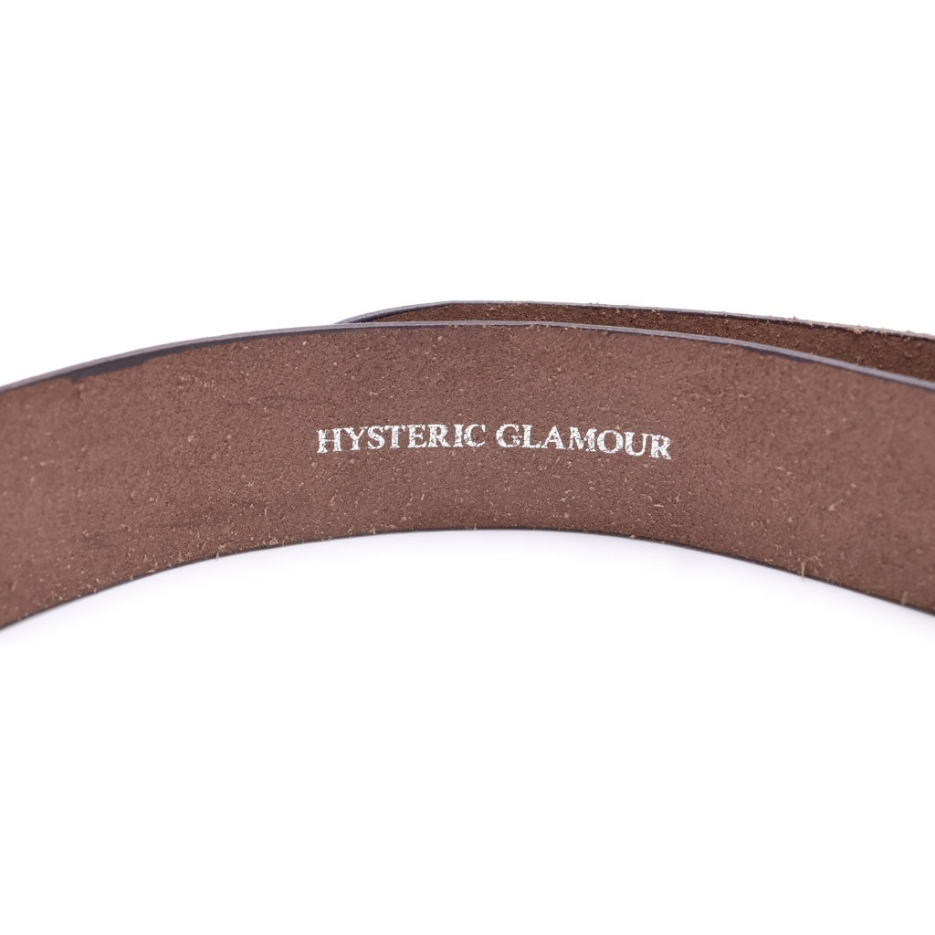 HYSTERIC GLAMOUR(ヒステリックグラマー) See No Evil Belt ロゴバックル レザーベルト ブラウン
