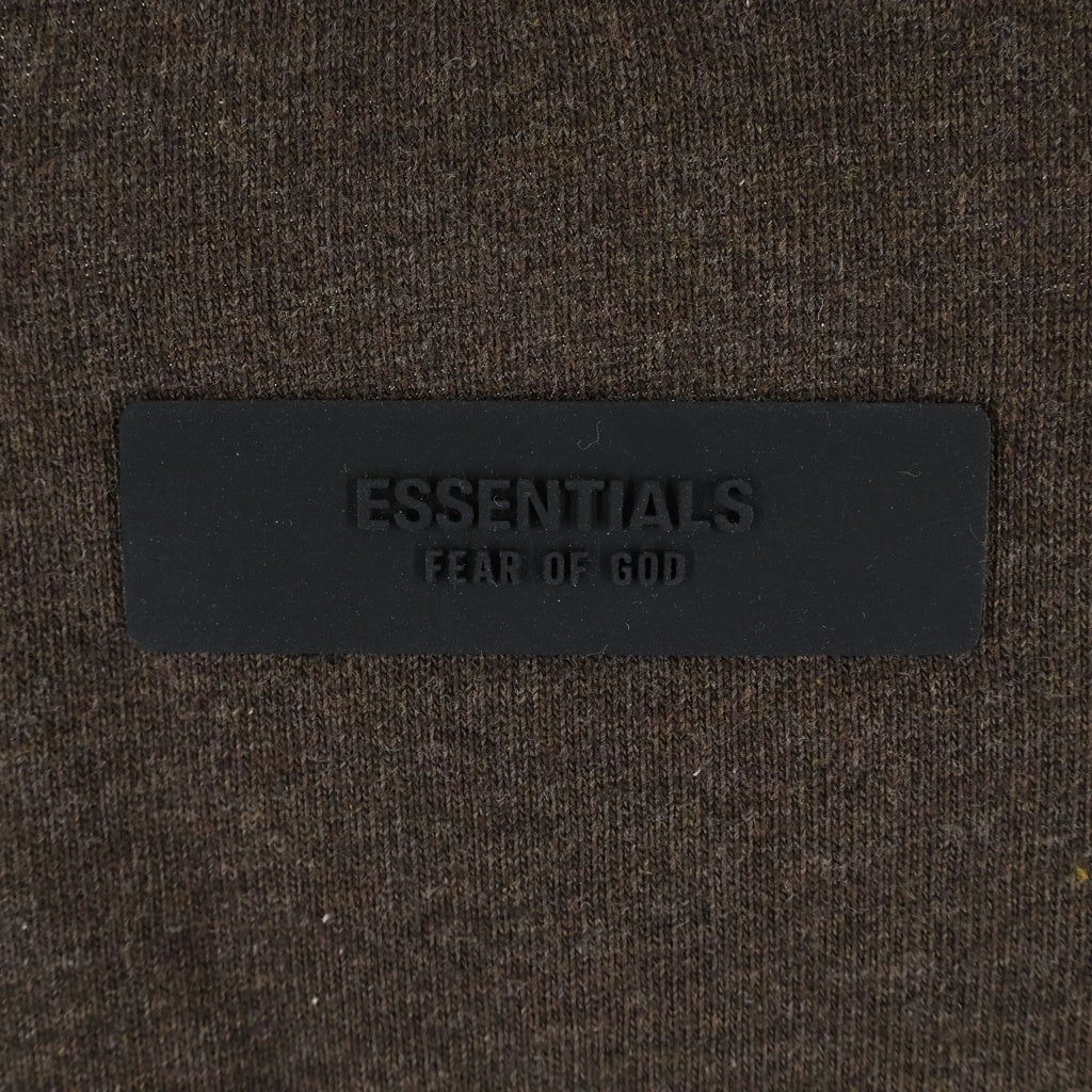 FEAR OF GOD ESSENTIALS(フィアオブゴッド エッセンシャルズ) HEAVY L/S T-SHIRT ラバーロゴ ヘビーオンス 長袖Tシャツ ロンT ブラウン