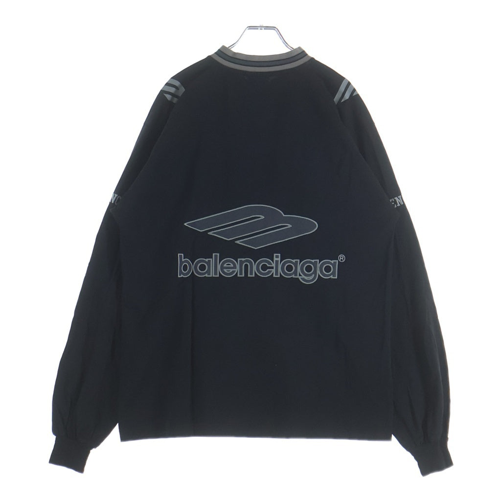 BALENCIAGA(バレンシアガ) 3B Football Vネック 長袖Tシャツ オーバーサイズ 857085 TTVQ6 ブラック