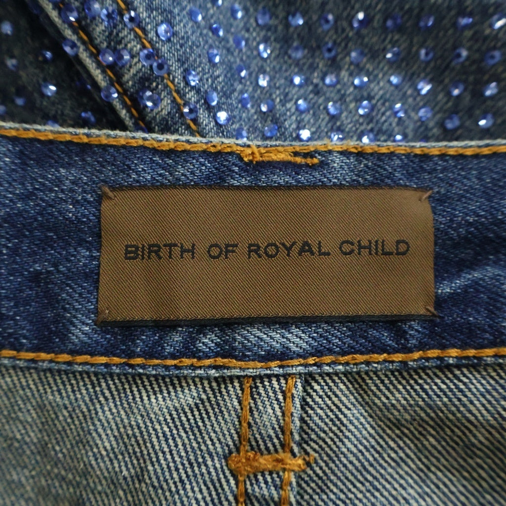 BIRTH OF ROYAL CHILD(バースオブロイヤルチャイルド) 20K Diamond Stellar Denim Pants ラインストーン装飾 デニムパンツ インディゴ