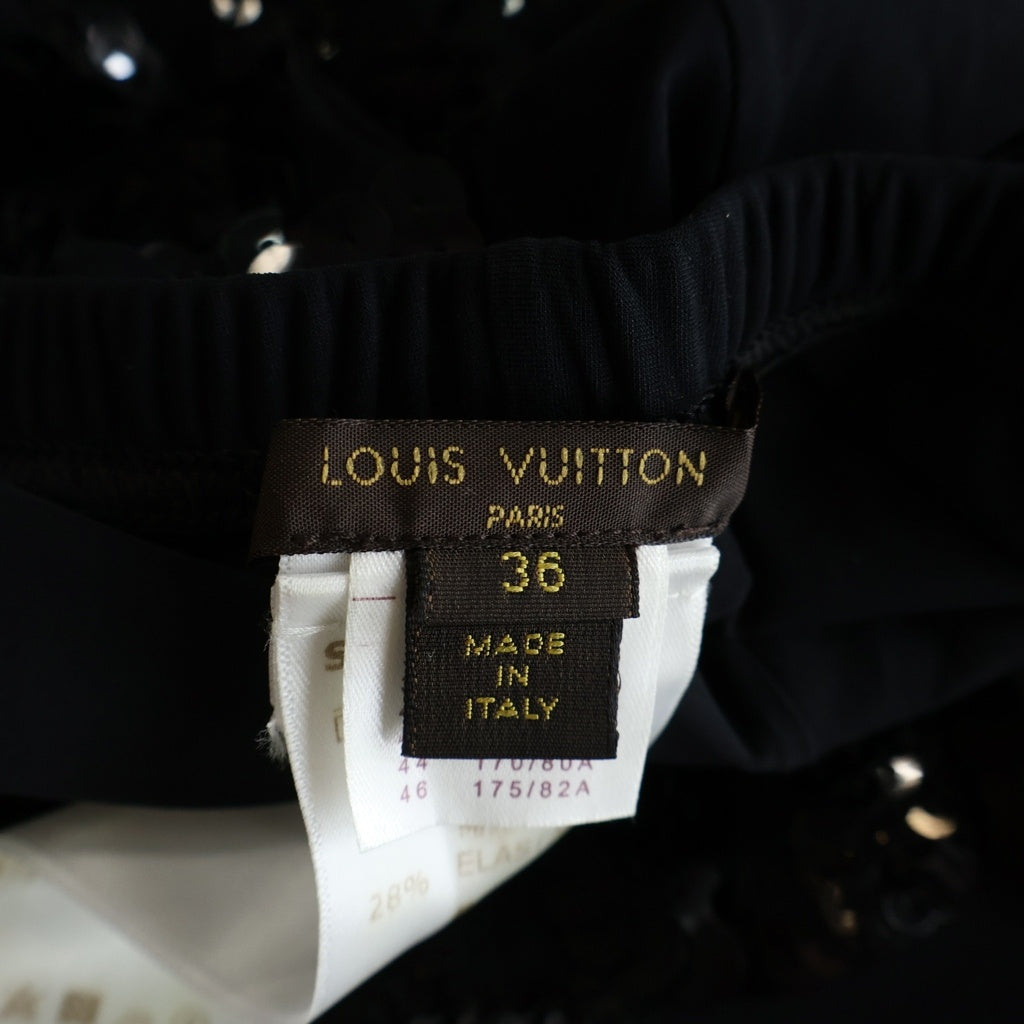 LOUIS VUITTON(ルイヴィトン) Sequins Pants スパンコール装飾 ジョガーパンツ レギンスパンツ ブラック RW14B F5PB06ED8 レディース