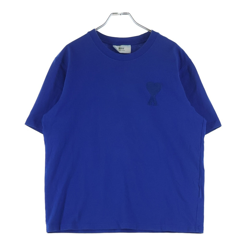 AMI Alexandre Mattiussi(アミアレクサンドルマテュッシ) T-Shirt ハートロゴ刺繍 半袖Tシャツ ブルー A21HJ128.726