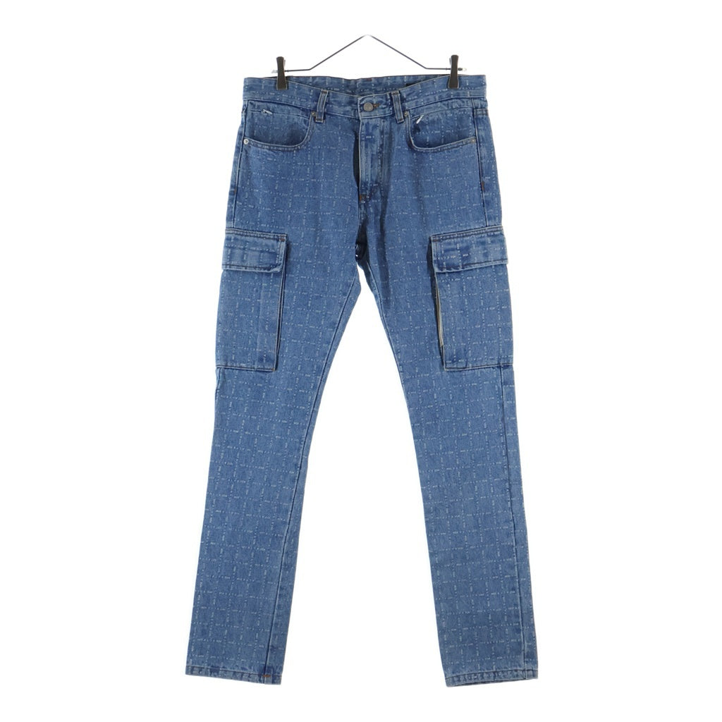 1017 ALYX 9SM(アリクス) Logo Check Denim Cargo 総柄 デニムカーゴパンツ インディゴ