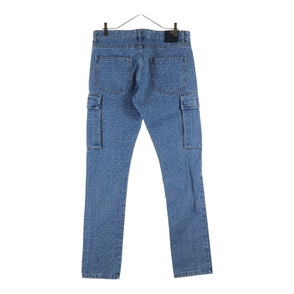 1017 ALYX 9SM(アリクス) Logo Check Denim Cargo 総柄 デニムカーゴパンツ インディゴ