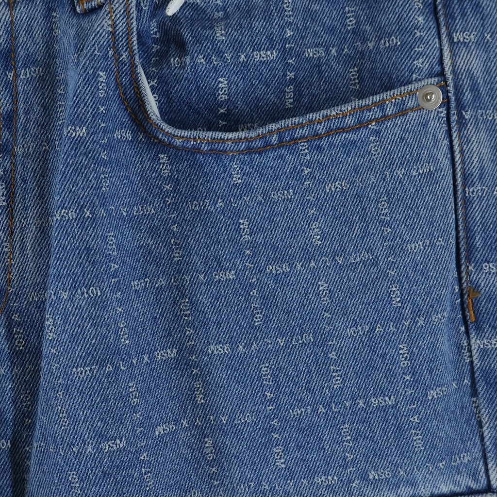 1017 ALYX 9SM(アリクス) Logo Check Denim Cargo 総柄 デニムカーゴパンツ インディゴ