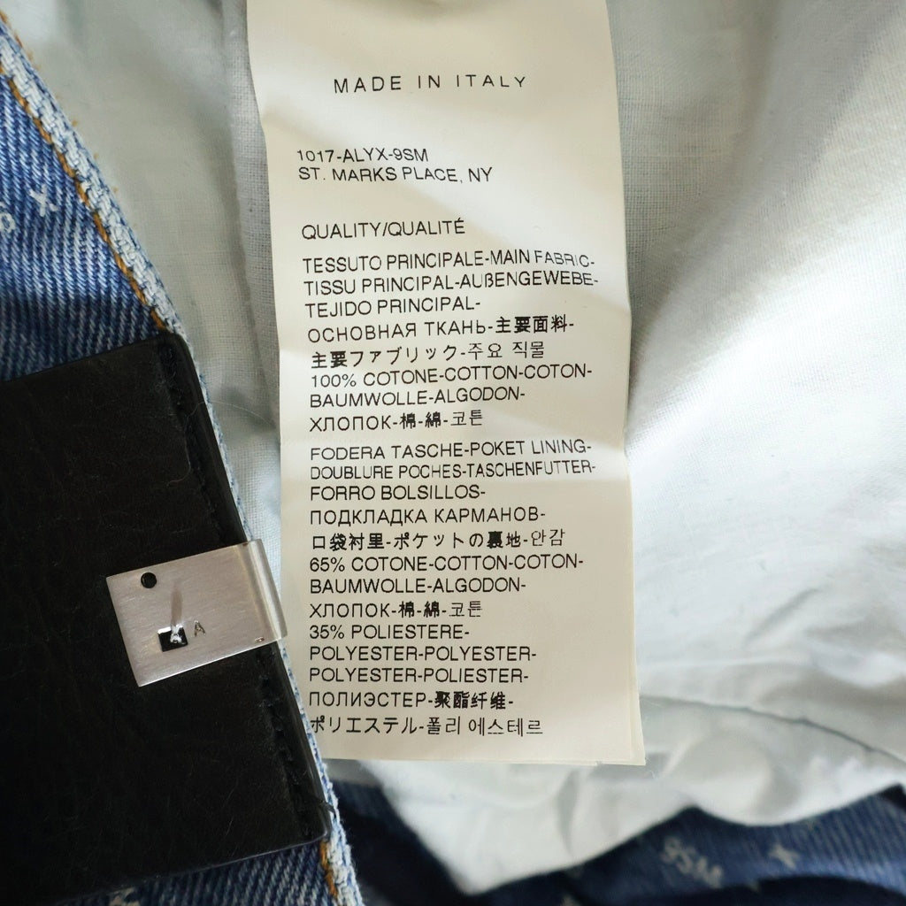 1017 ALYX 9SM(アリクス) Logo Check Denim Cargo 総柄 デニムカーゴパンツ インディゴ