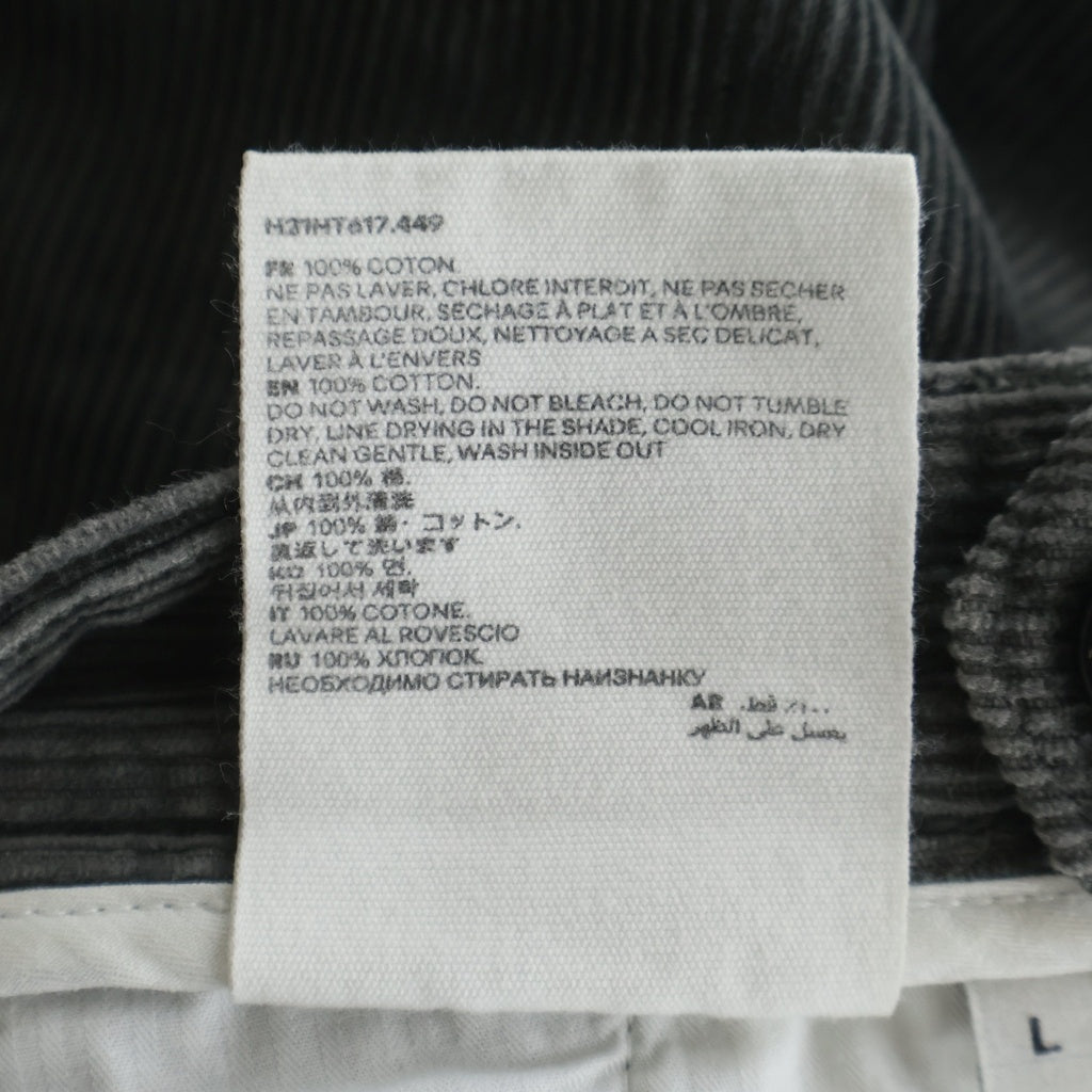 AMI Alexandre Mattiussi(アミアレクサンドルマテュッシ) Corduroy Trousers ハートロゴ刺繍 コーデュロイパンツ グレー H21HT617.449