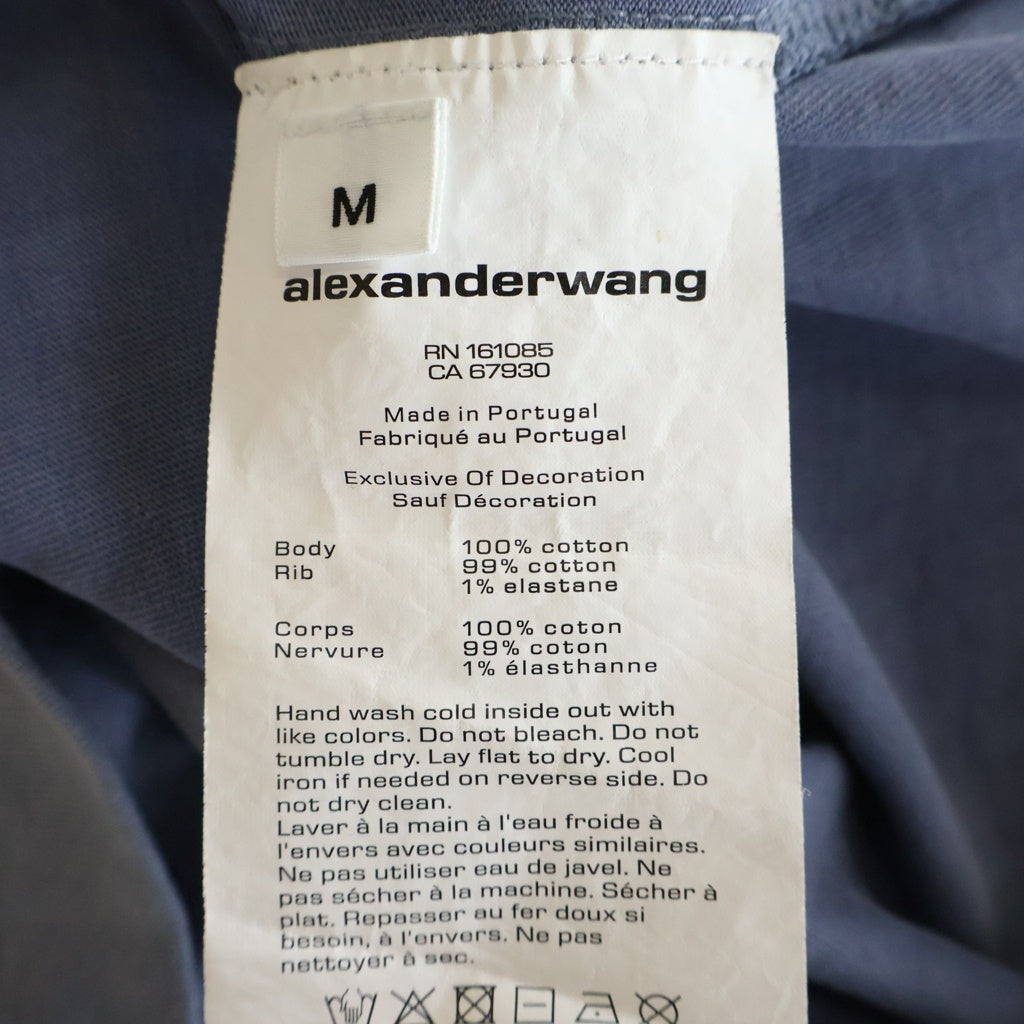 ALEXANDER WANG(アレキサンダーワン) L/S T-Shirt グリッターエンボスロゴ 長袖Tシャツ ロンT ネイビー