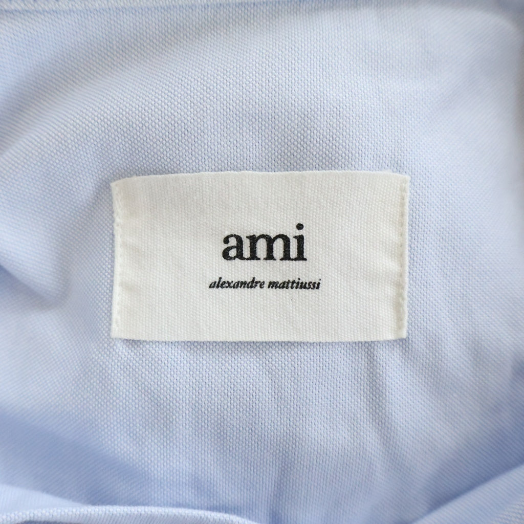 AMI Alexandre Mattiussi(アミアレクサンドルマテュッシ) L/S Shirt ハートロゴ刺繍 長袖シャツ ブルー BFHC013.45