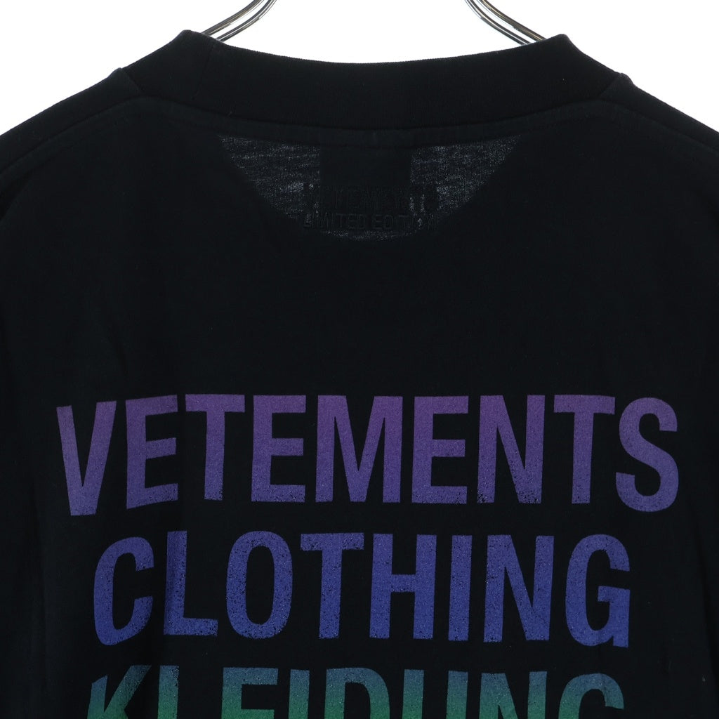 VETEMENTS(ヴェトモン) Translation T-Shirt グラデーション オーバーサイズ半袖Tシャツ ブラック UE63TR101X