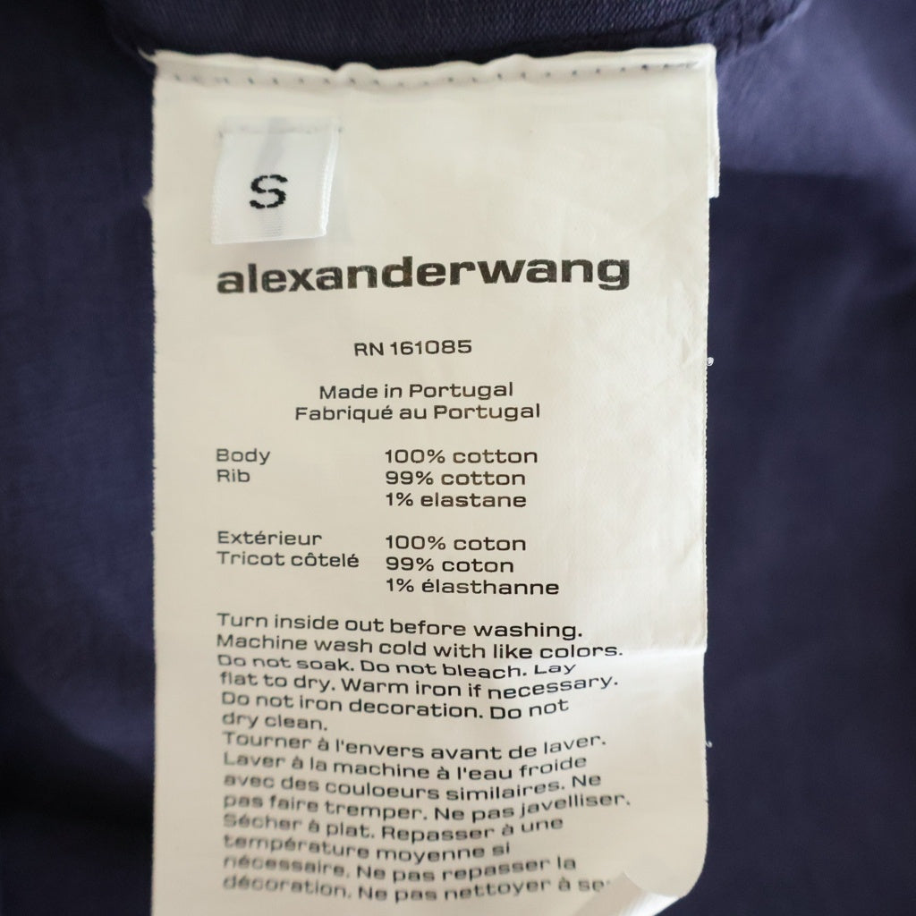 ALEXANDER WANG(アレキサンダーワン) S/S T-Shirt エンボスロゴ 半袖Tシャツ ネイビー