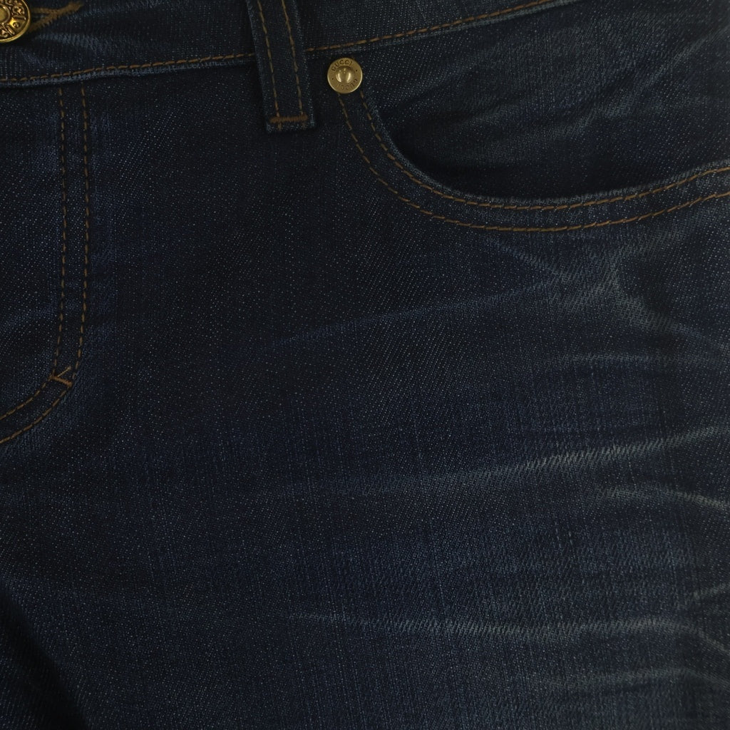 GUCCI(グッチ) Denim Pants 花柄刺繍 ボタンフライ デニムパンツ インディゴ 297729 XZ847