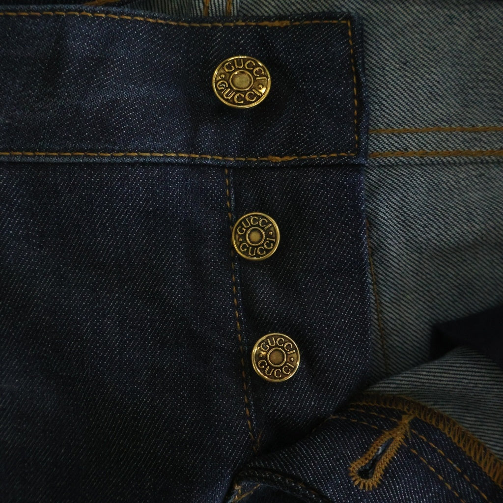 GUCCI(グッチ) Denim Pants 花柄刺繍 ボタンフライ デニムパンツ インディゴ 297729 XZ847