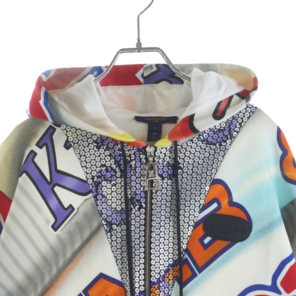 LOUIS VUITTON(ルイヴィトン) 21SS Colorful Hooded Jacket スパンコール装飾 ジップアップスウェットパーカー フーディー マルチ RW211B EJ9 FKSB98