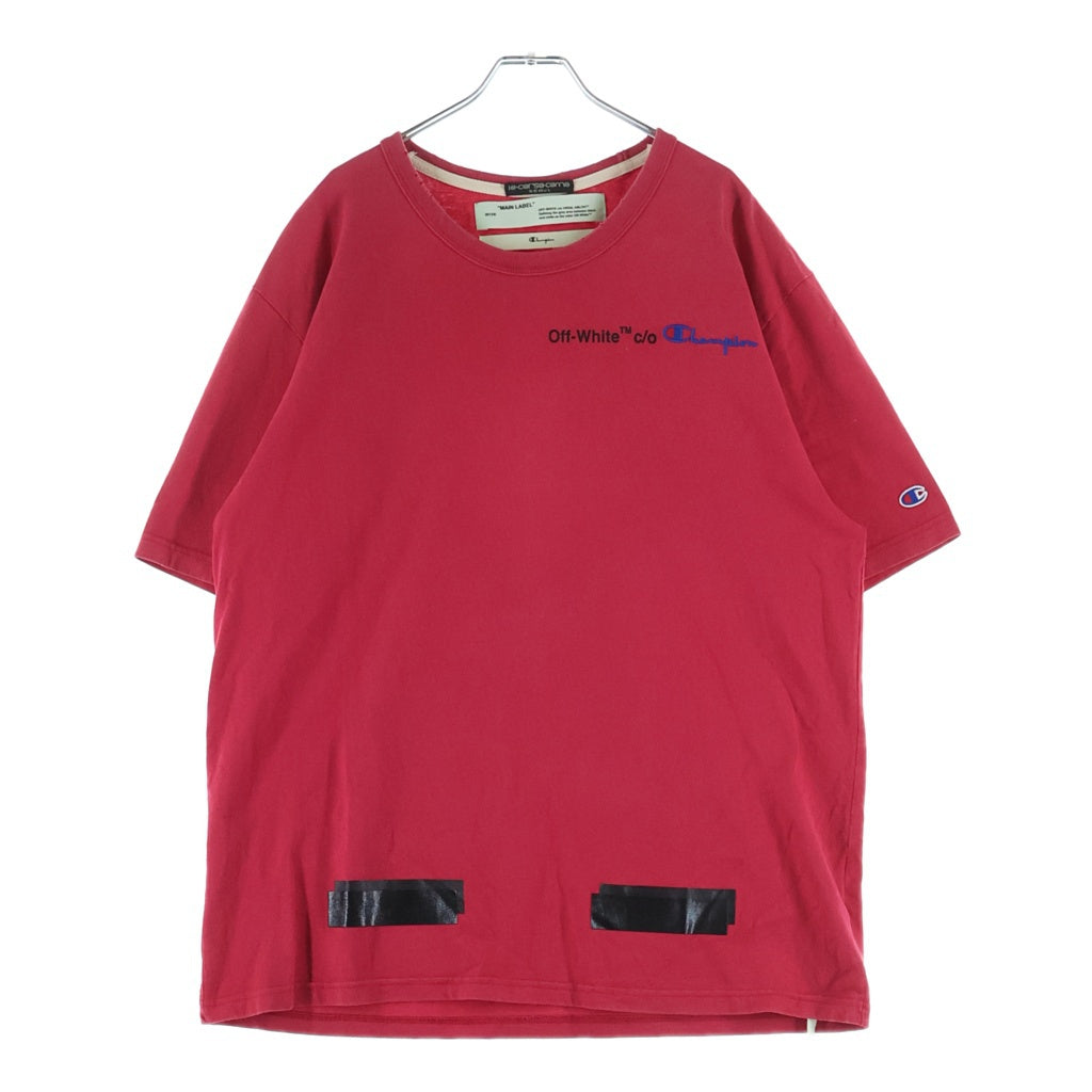 OFF-WHITE(オフホワイト) 18SS ×Champion T-Shirt チャンピオン 半袖Tシャツ レッド OMAA029S18874050