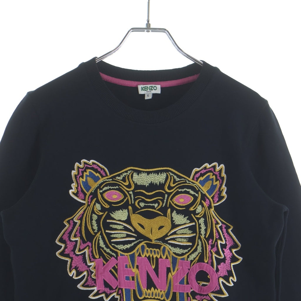 KENZO(ケンゾー) Tiger Sweatshirt タイガー刺繍 クルーネックスウェットトレーナー ブラック レディース F662SW7054XJ
