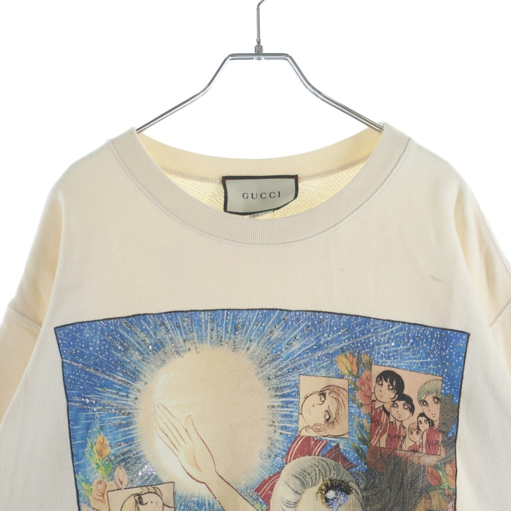 GUCCI(グッチ) ×井出ちかえ Sweatshirt スパンコール装飾 クルーネックスウェットトレーナー アイボリー 469250 X911B
