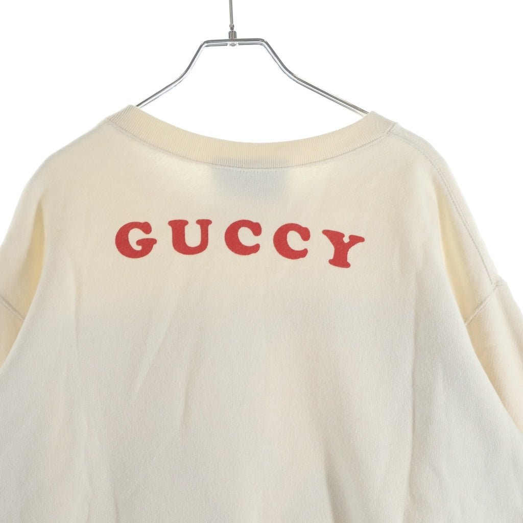 GUCCI(グッチ) ×井出ちかえ Sweatshirt スパンコール装飾 クルーネックスウェットトレーナー アイボリー 469250 X911B
