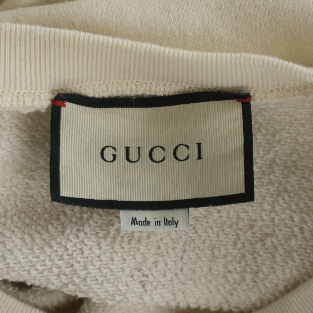 GUCCI(グッチ) ×井出ちかえ Sweatshirt スパンコール装飾 クルーネックスウェットトレーナー アイボリー 469250 X911B