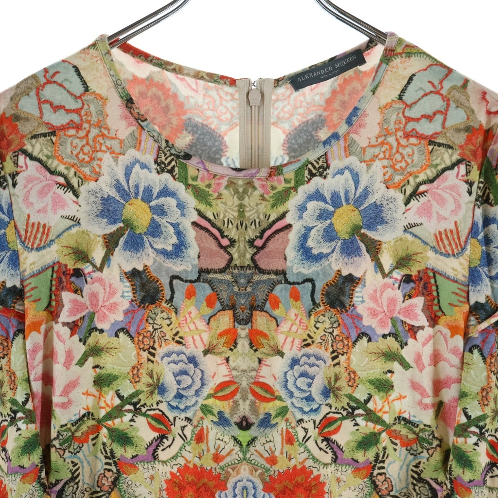Alexander McQueen(アレキサンダーマックイーン) Multi-Color Rayon Blend Floral Long Sleeve Dress 総柄 レーヨン ワンピース ドレス マルチ 344533 QCL15 レディース