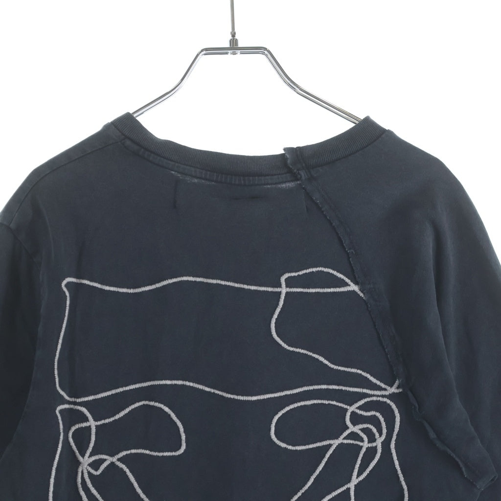 OFF-WHITE(オフホワイト) 19AW T-Shirt ダメージ加工 刺繍半袖Tシャツ グレー OMAA078F19185011