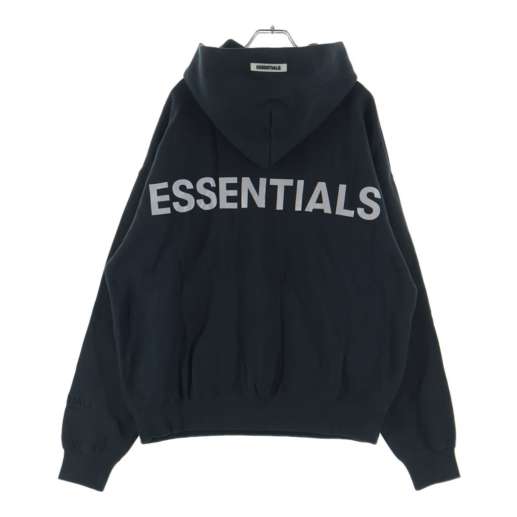 FEAR OF GOD ESSENTIALS(フィアオブゴッド エッセンシャルズ) HOODIE バックリフレクターロゴ プルオーバースウェットパーカー フーディー ブラック