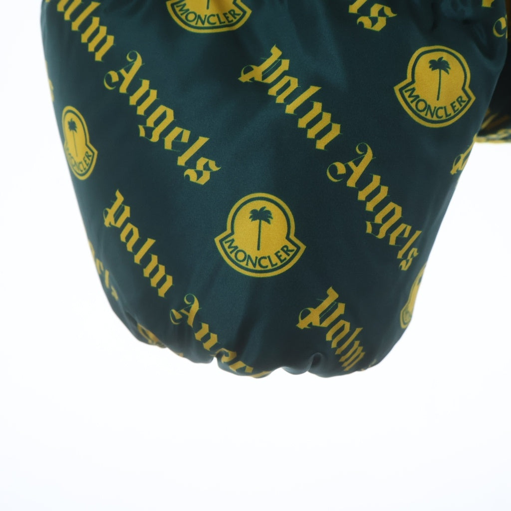 MONCLER(モンクレール) ×PALM ANGELS THOMPSON GIUBBOTTO パームエンジェルス ロゴワッペン 総柄ダウンジャケット グリーン H209L1A00018