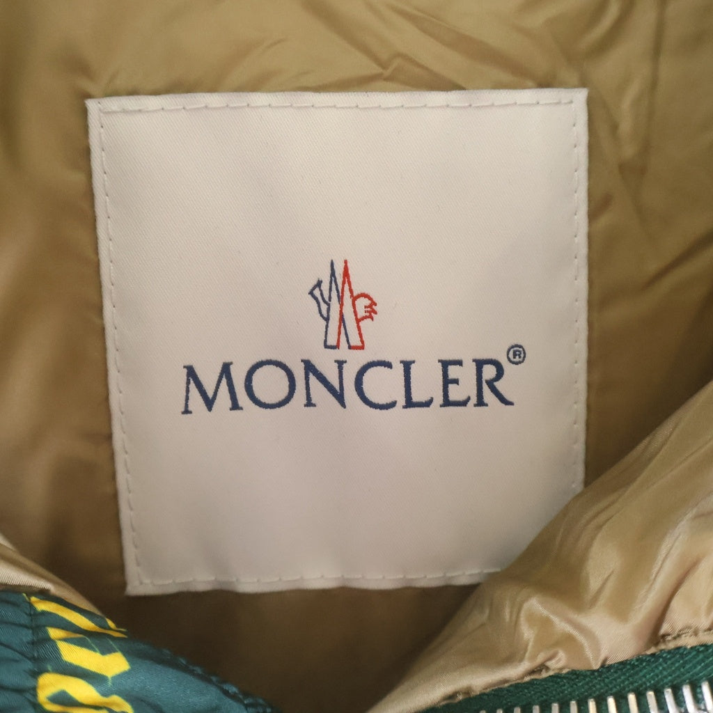 MONCLER(モンクレール) ×PALM ANGELS THOMPSON GIUBBOTTO パームエンジェルス ロゴワッペン 総柄ダウンジャケット グリーン H209L1A00018