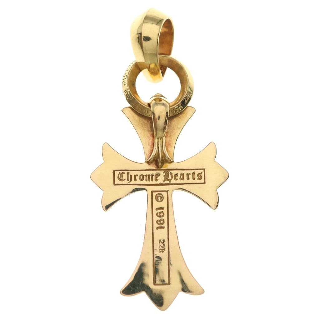 CHROME HEARTS(クロムハーツ) 22K CH CRS SML WBALE P/DIA スモールCHクロス ベイル PAVEダイヤ Wベイル ネックレストップ ゴールド