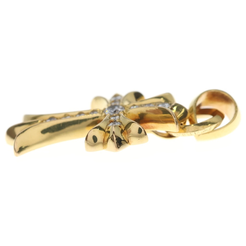 CHROME HEARTS(クロムハーツ) 22K CH CRS SML WBALE P/DIA スモールCHクロス ベイル PAVEダイヤ Wベイル ネックレストップ ゴールド