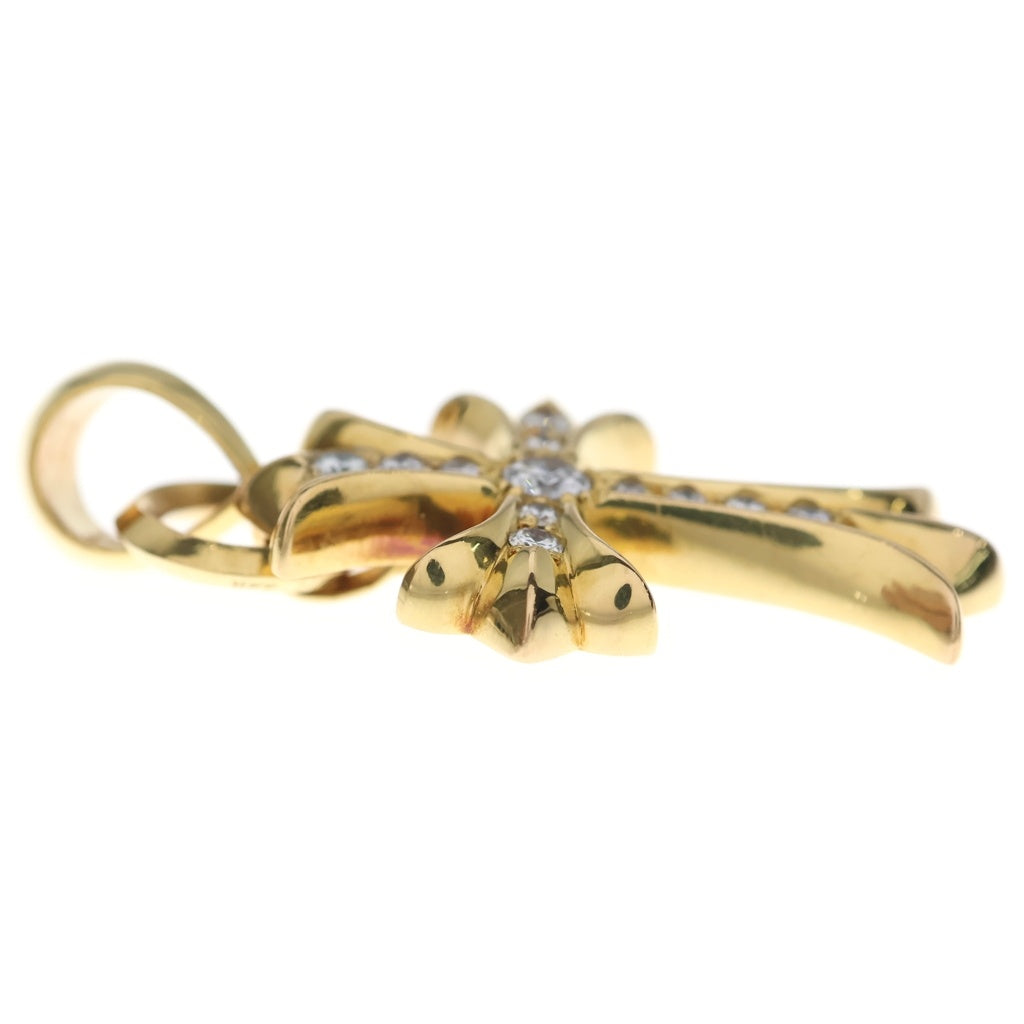 CHROME HEARTS(クロムハーツ) 22K CH CRS SML WBALE P/DIA スモールCHクロス ベイル PAVEダイヤ Wベイル ネックレストップ ゴールド