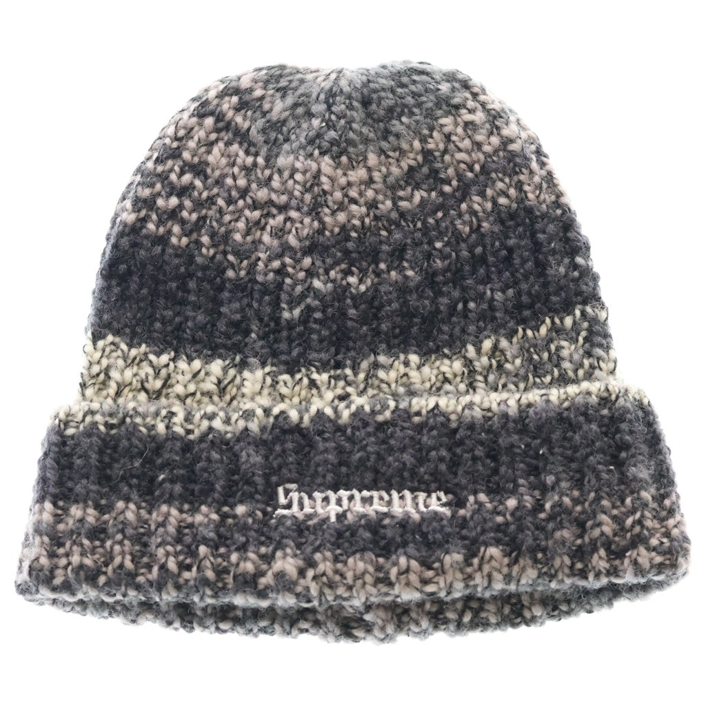 SUPREME(シュプリーム) 24AW Space Dye Stripe Beanie スペースダイ ストライプニットビーニー ニット帽 帽子 グレー