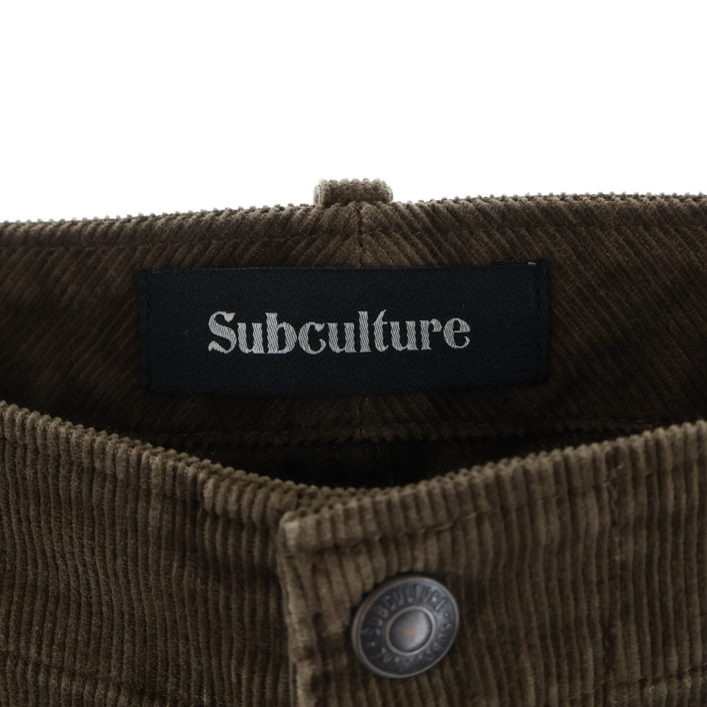 SUBCULTURE(サブカルチャー) ジップフライ コーデュロイベイカーパンツ SCPT-A2303 ブラウン